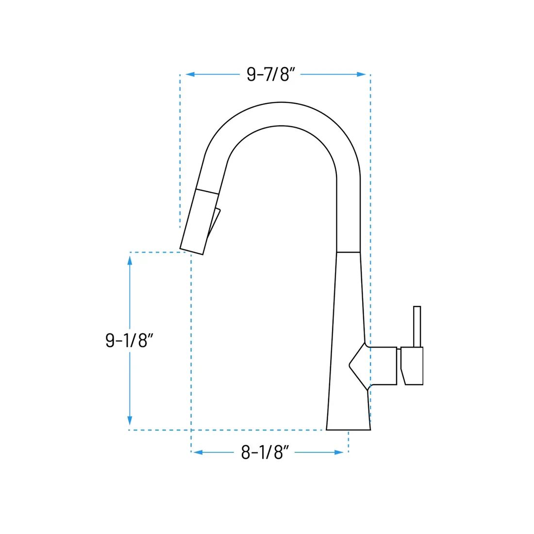 Brushed Nickel Sleek Single Handle Pull-Down Kitchen Faucet, A-811-BN - Image 2