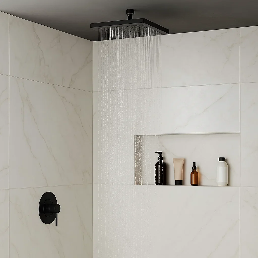 8" Square Matte Black Modern Rain Shower Head, AL8-05-BL - Image 3