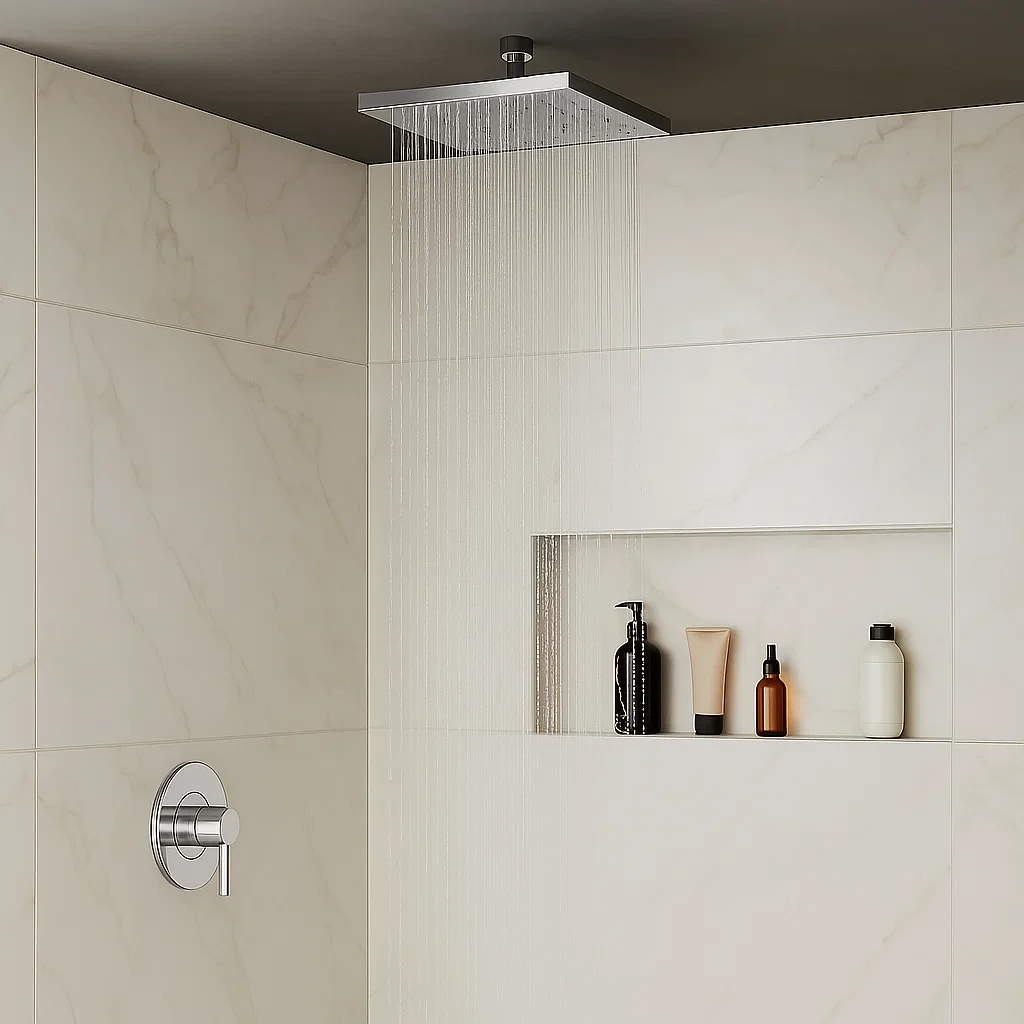 8" Square Chrome Modern Rain Shower Head, AL8-05-C - Image 3