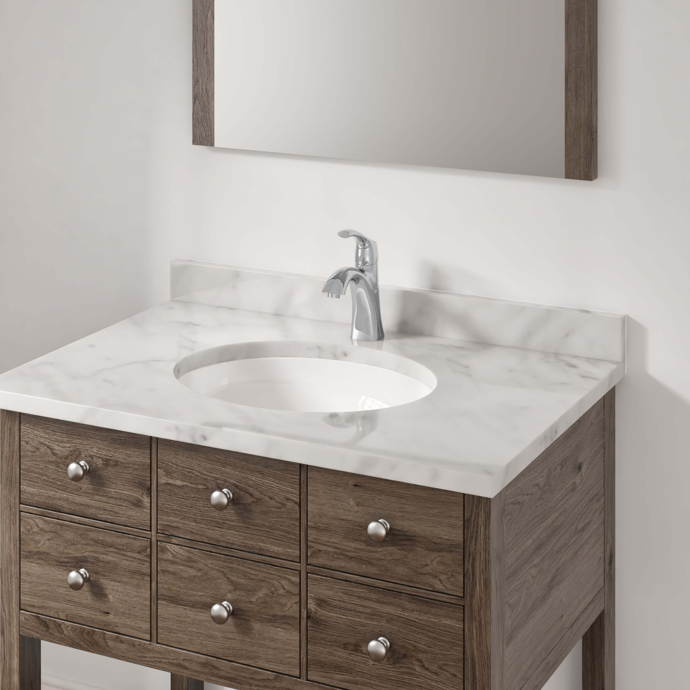 17-1/8" Oval Porcelain Undermount Bathroom Sink with Overflow Drain in White, VCS-1215-O - Image 4