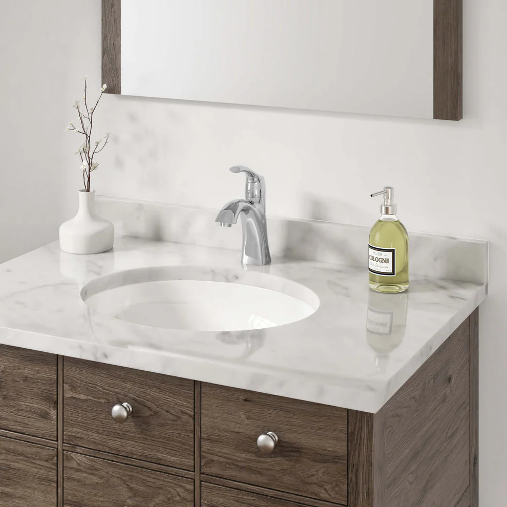 20-1/2" ADA-Depth Oval Porcelain Top Mount Bathroom Sink in White, ADA-VCS-2017-O-T - Image 4