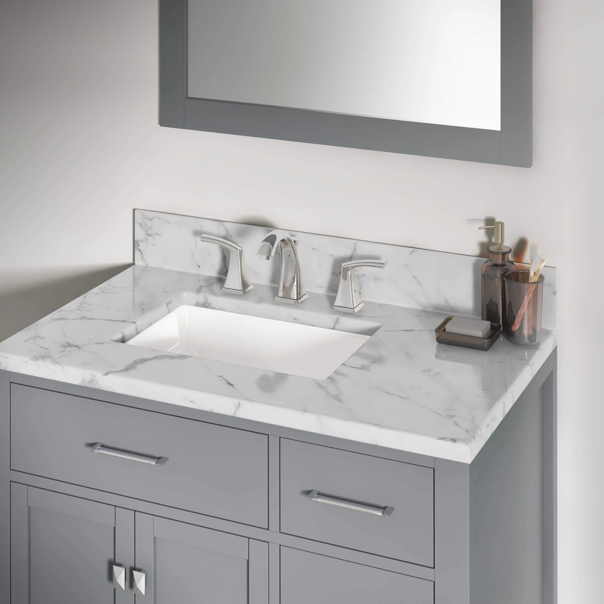 20 x 16" Rectangular Porcelain Undermount Bathroom Sink with Overflow in White, VCS-1317-R - Image 3