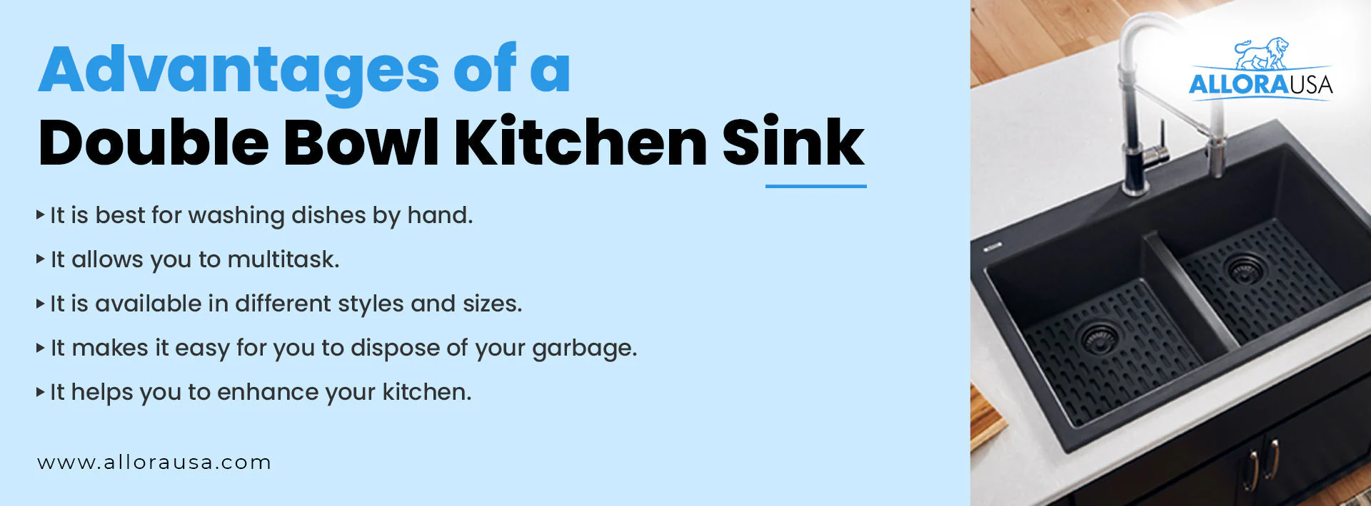 31" Large Double Bowl Undermount Stainless Steel Kitchen Sink, KH-3118-9-D-R20 - Image 4