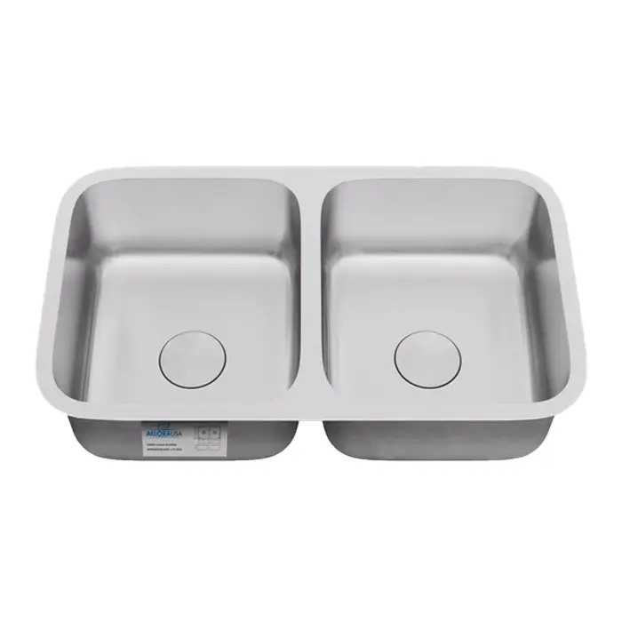 31" Undermount 16-Gauge Double Bowl Stainless Steel Kitchen Sink, KSN-3118-9-D-16