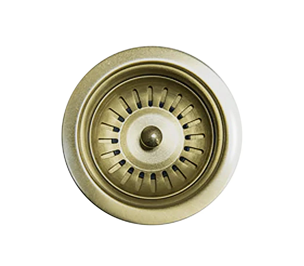 Brushed Gold Basket Strainer Set for 3-1/2" Drain Openings, SR-330-GL - Image 3