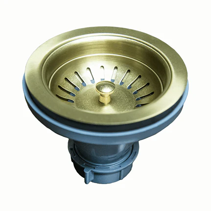 Brushed Gold Basket Strainer Set for 3-1/2" Drain Openings, SR-330-GL - Image 5